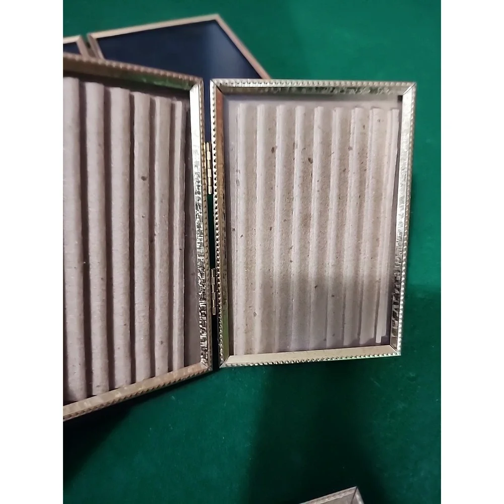 VTG Brass Embossed Design Edge Photo Picture Frame Gold MCM Trifold Bifold 5 X 7